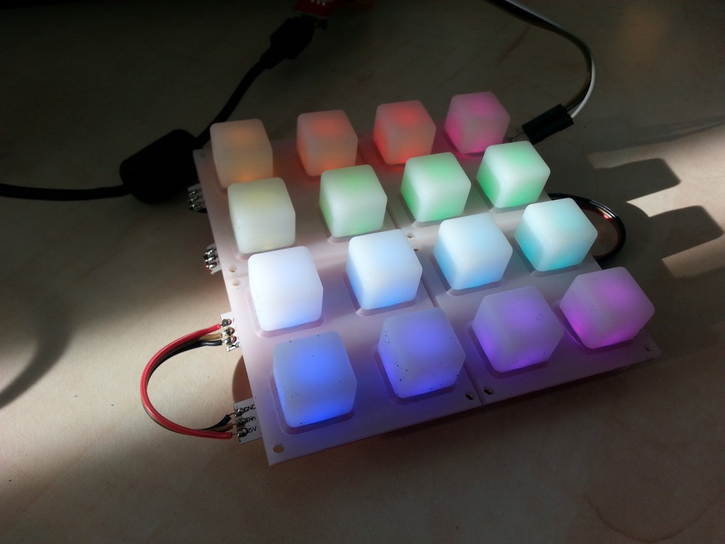 Testing with soft buttons overlaying the led's