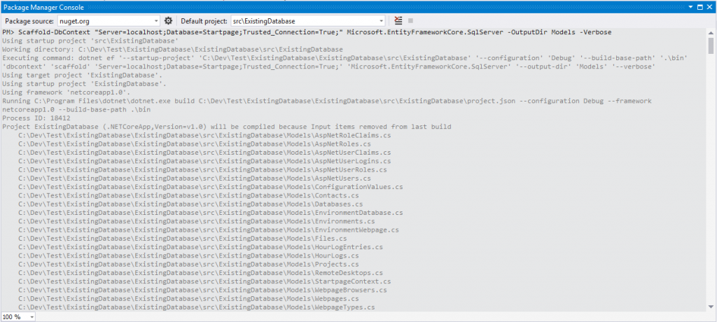 asp net core scaffold dbcontext